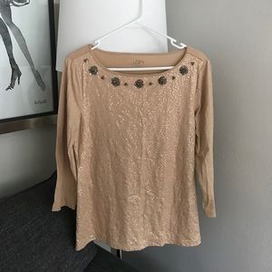 Loft accented 3/4 sleeve soft tee